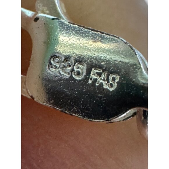 Handcrafted Glass Bead Necklace With Blue & Gold Swirl Accents On Adjustable Sil - Picture 8 of 8